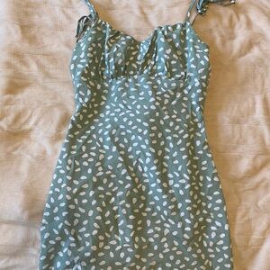 Green and White Patterned Dress